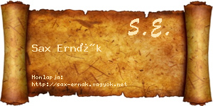 Sax Ernák névjegykártya